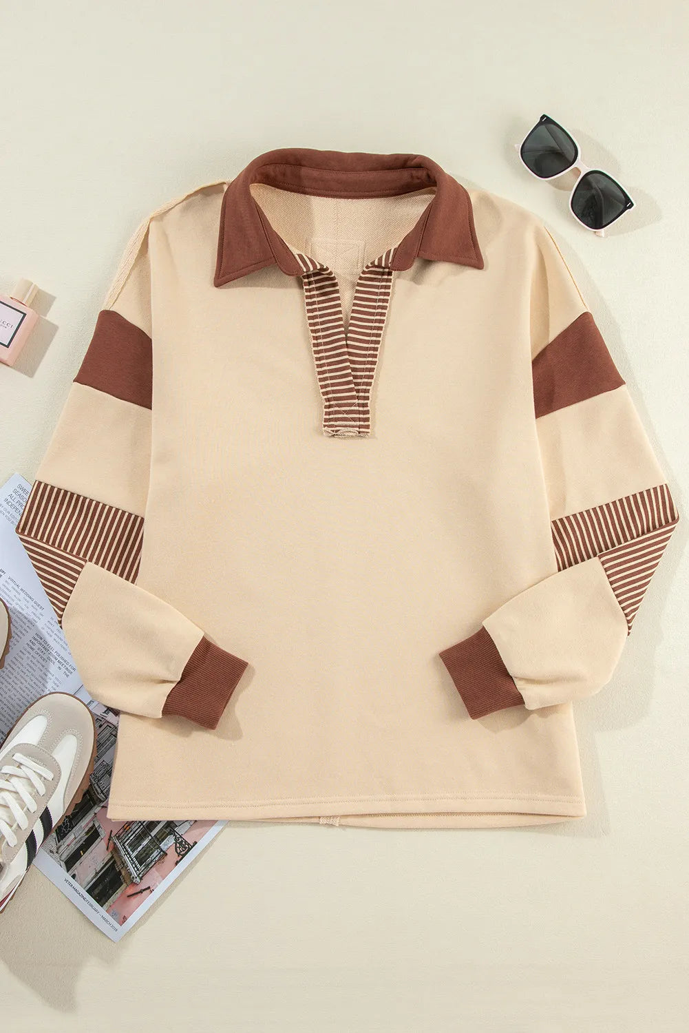 The Bouncing Doodle Collared Neck Long Sleeve Sweatshirt