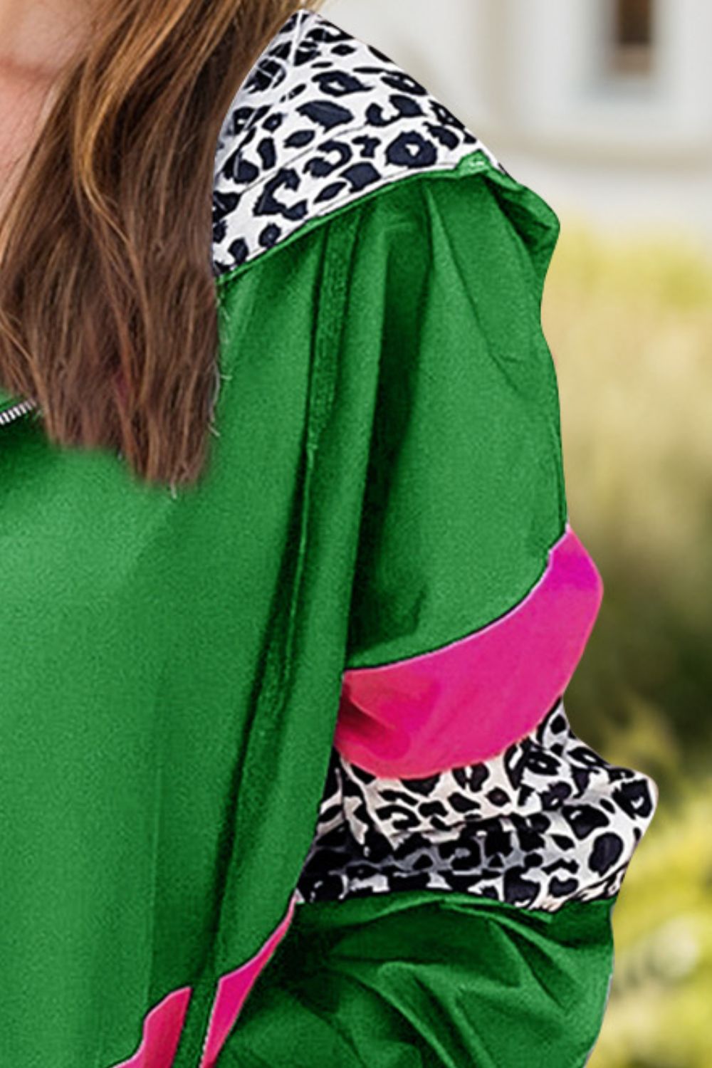Bouncing Doodle Leopard Zip Up Long Sleeve Hooded Jacket