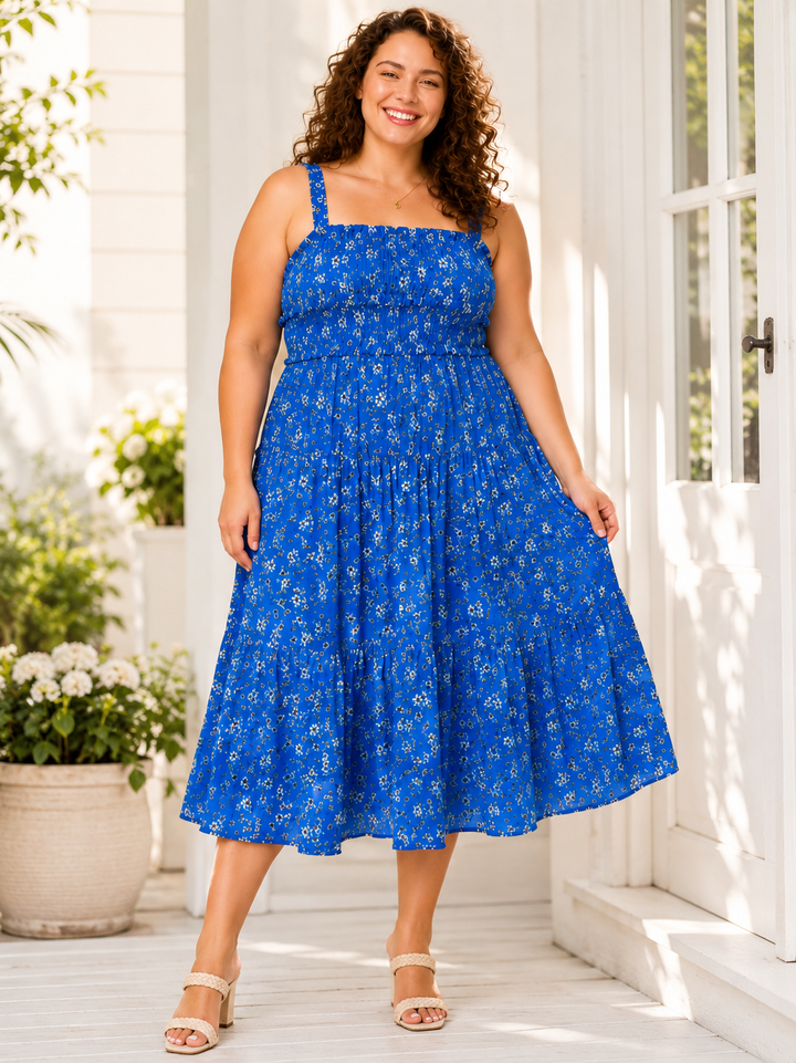 White Birch - Blue Floral Dress