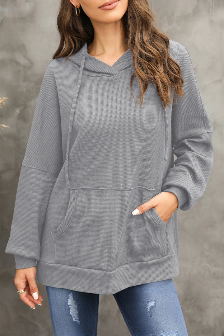 The Bouncing Doodle Waffle-Knit Long Sleeve Hoodie