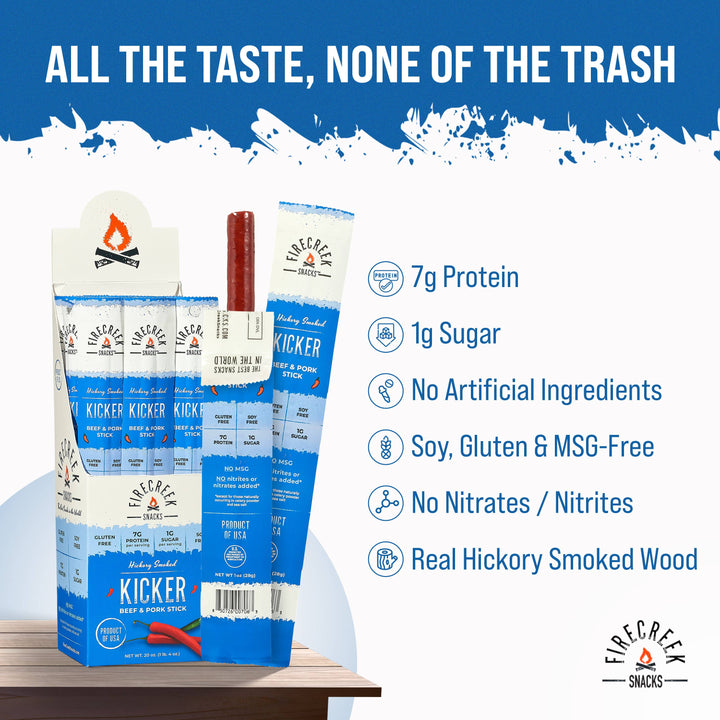 FireCreek Snacks Kicker Spicy Beef & Pork Meat Sticks