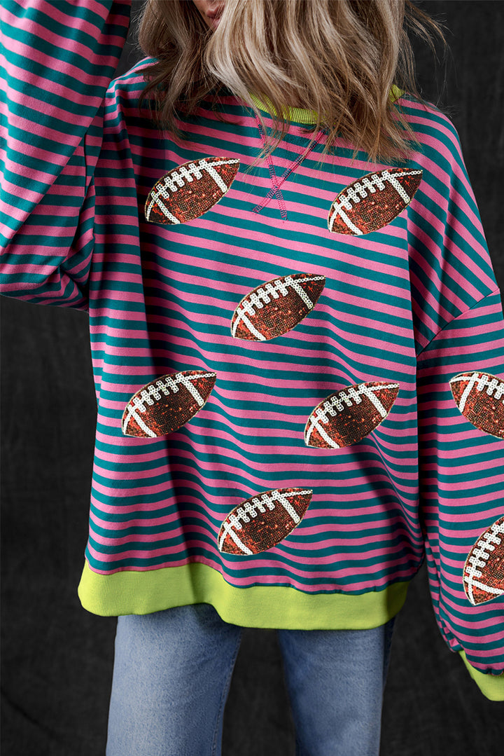 The Bouncing Doodle Striped Football Long Sleeve Sweatshirt