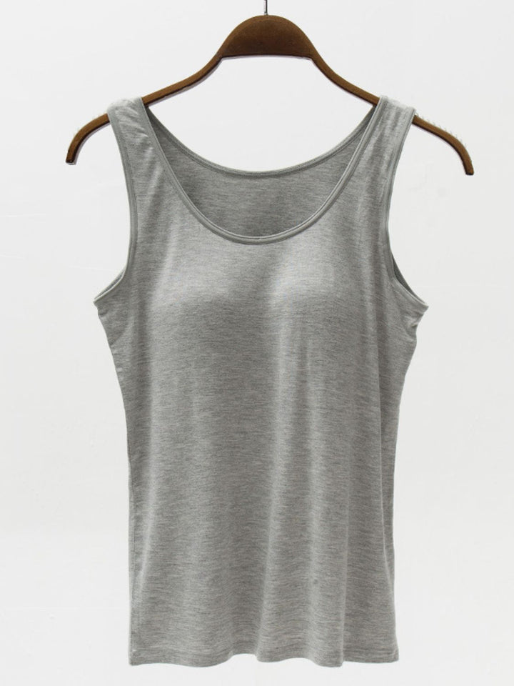 The Bouncing Doodle Full Size Wide Strap Modal Tank with Bra