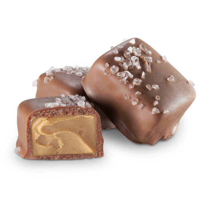 Milk Chocolate Peanut Butter Meltaways with Sea Salt