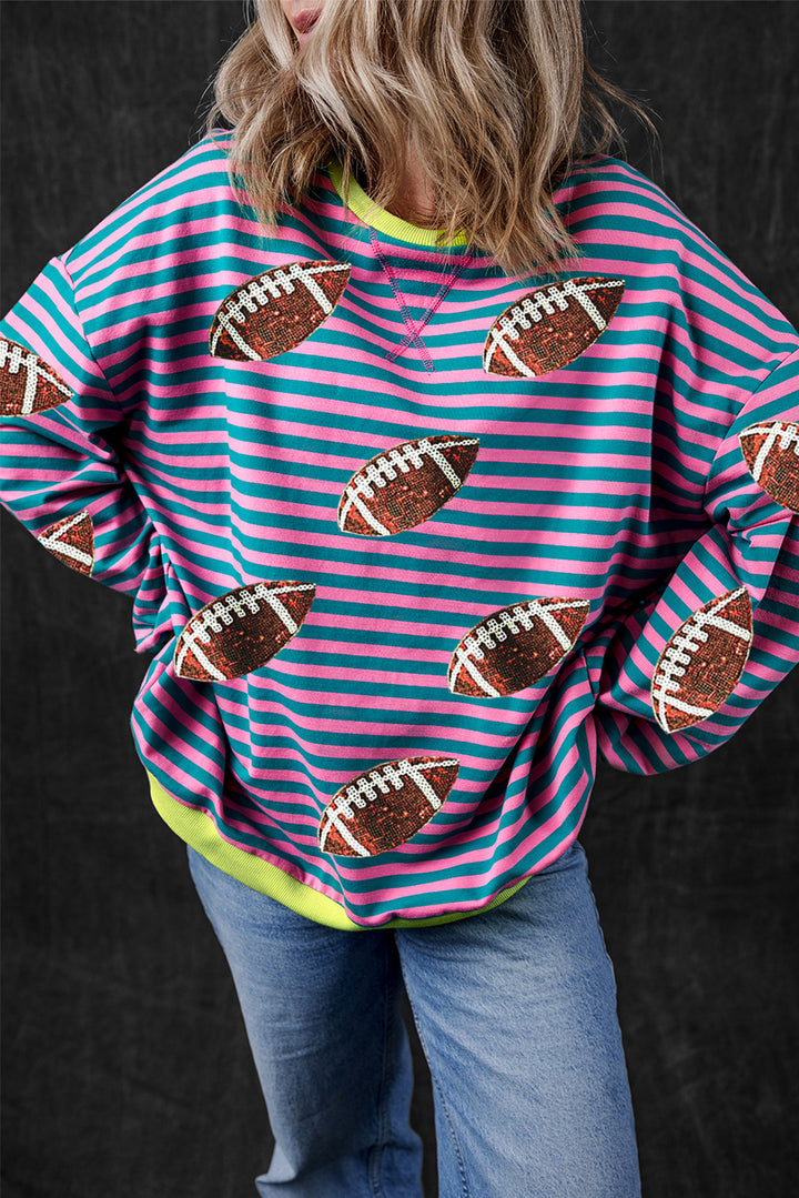 The Bouncing Doodle Striped Football Long Sleeve Sweatshirt