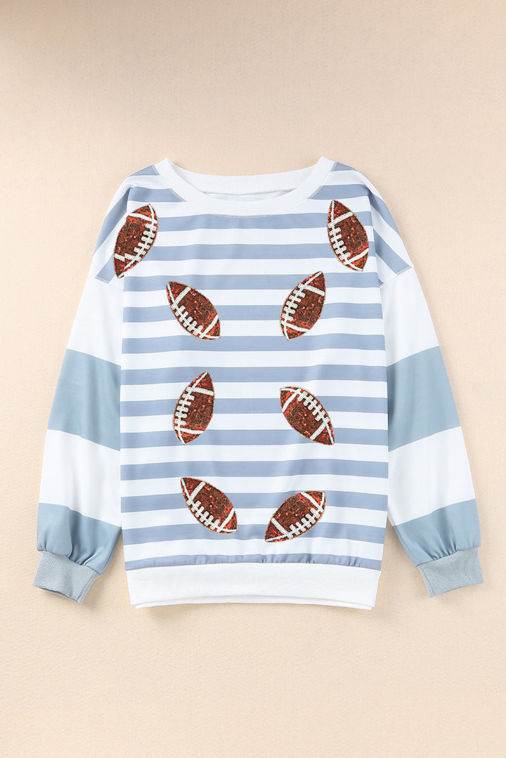 The Bouncing Doodle Football Striped Long Sleeve Sweatshirt