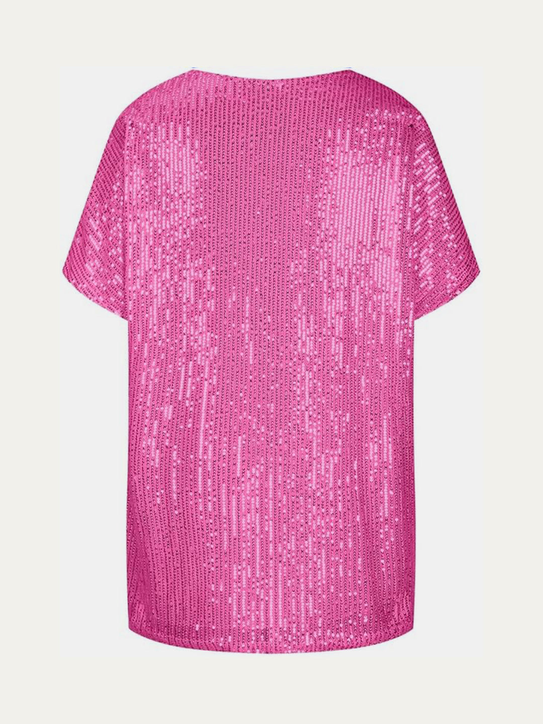 Bouncing Doodle Sequin V-Neck Short Sleeve Top