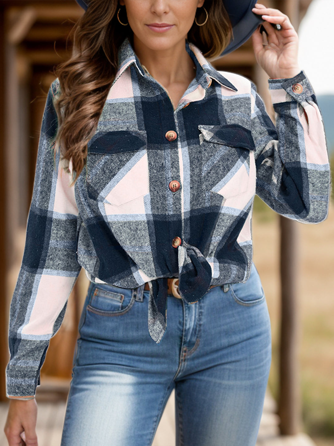 The Bouncing Doodle Plaid Flannel Shacket