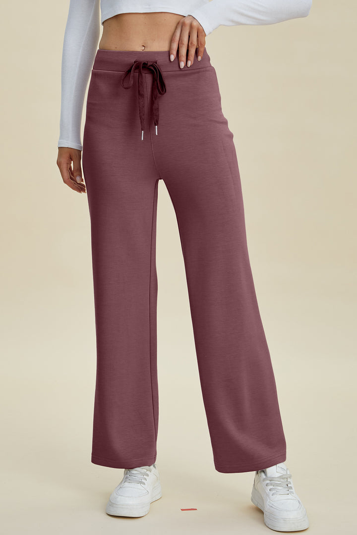 Bouncing Doodle Full Size Air Scuba Drawstring Wide Leg Pants