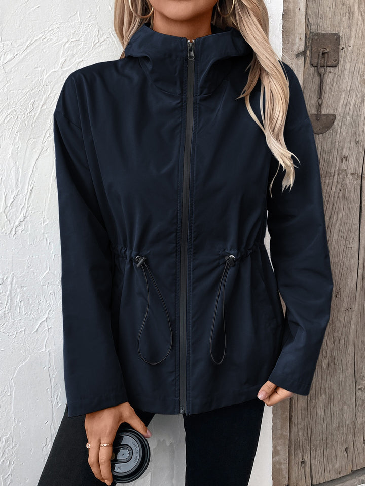 The Bouncing Doodle Drawstring Zip Up Hooded Jacket