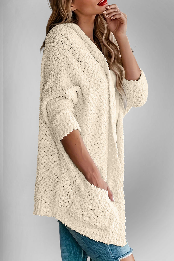 The Bouncing Doodle Open Front Long Sleeve Cardigan with Pockets