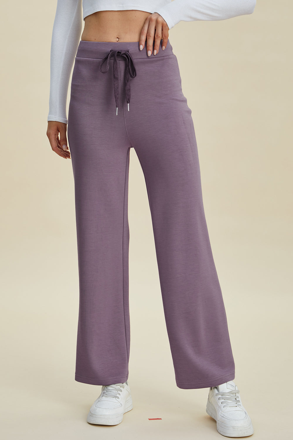 Bouncing Doodle Full Size Air Scuba Drawstring Wide Leg Pants