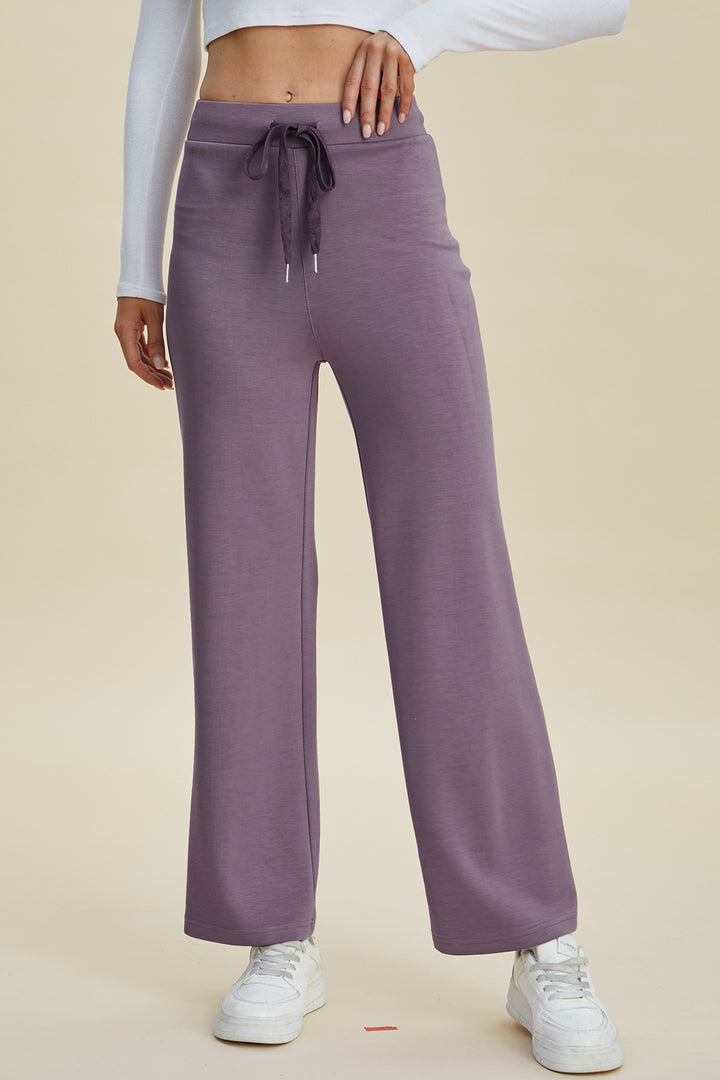 Bouncing Doodle Full Size Air Scuba Drawstring Wide Leg Pants