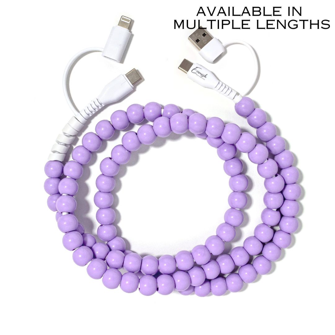 Beaded Phone Charger Plum