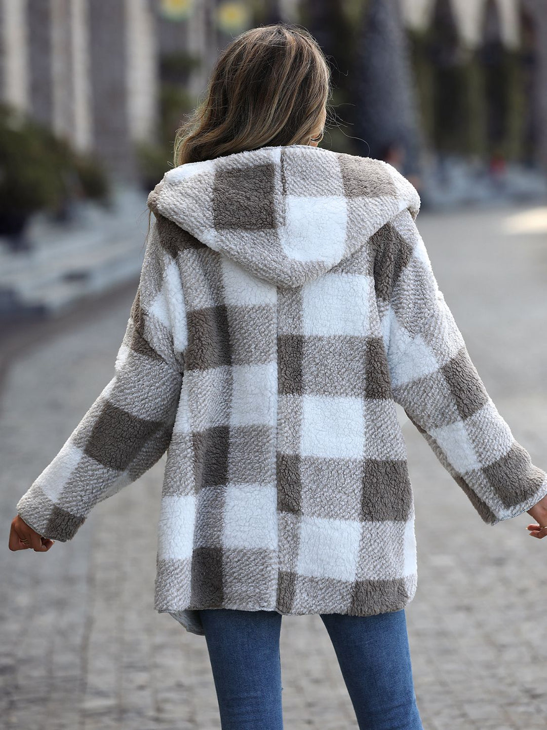 The Bouncing Doodle Plaid Teddy Bear Hooded Jacket