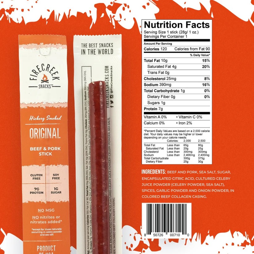 FireCreek Snacks Original Beef & Pork Meat Sticks