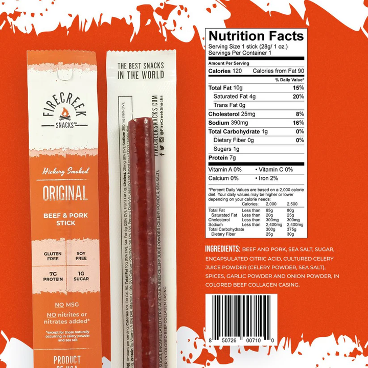 FireCreek Snacks Original Beef & Pork Meat Sticks