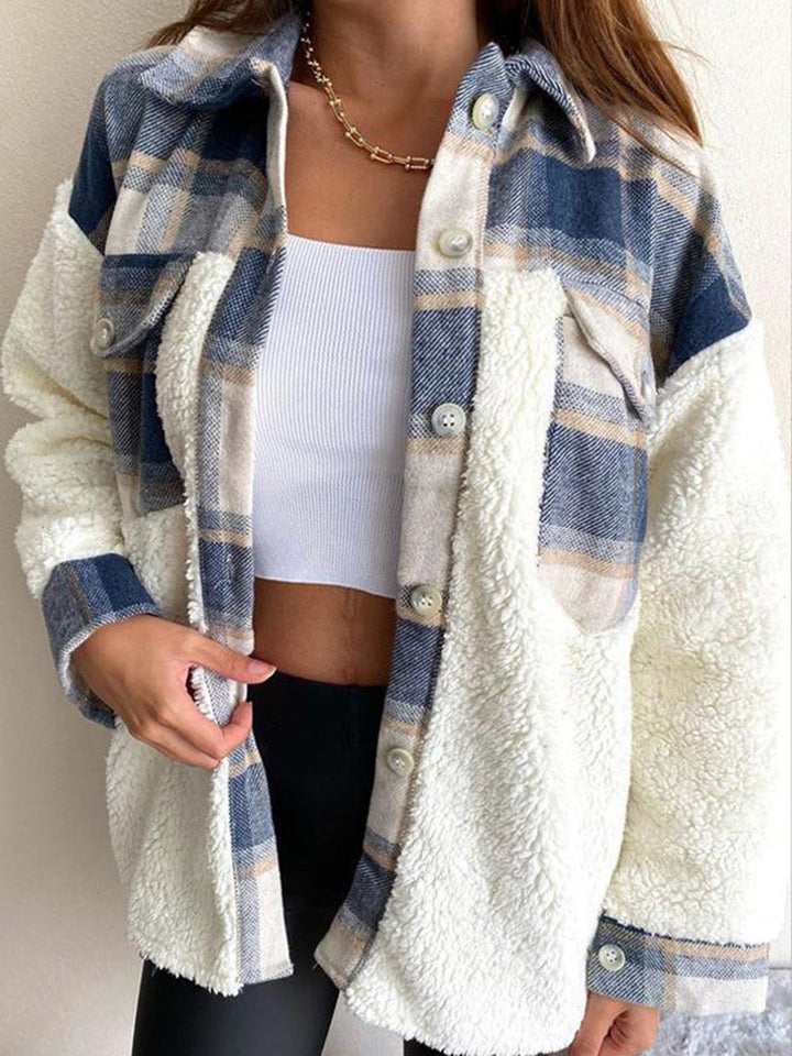 The Bouncing Doodle Fuzzy Button Up Long Sleeve Jacket