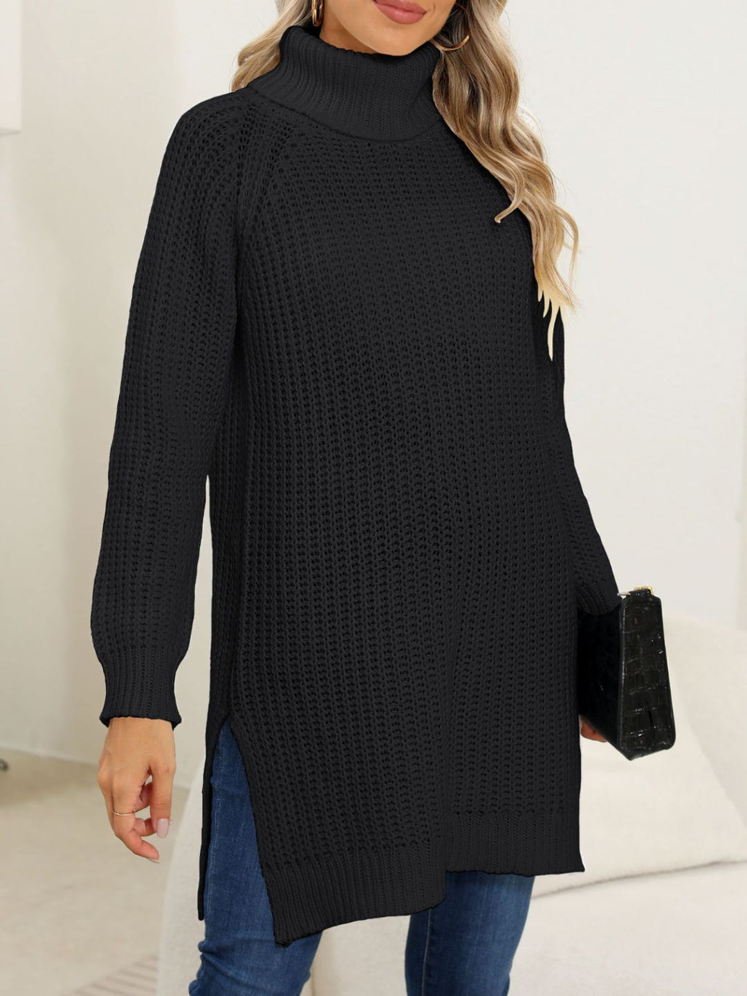 The Bouncing Doodle Turtleneck Long Sleeve Sweater
