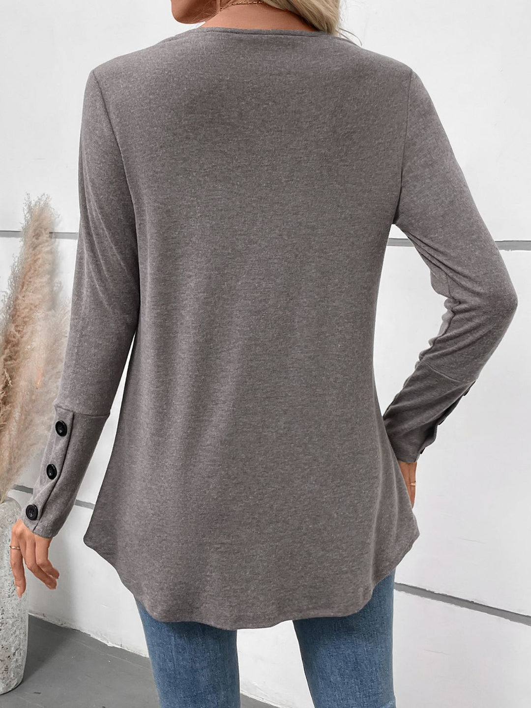 The Bouncing Doodle V-Neck Long Sleeve Top