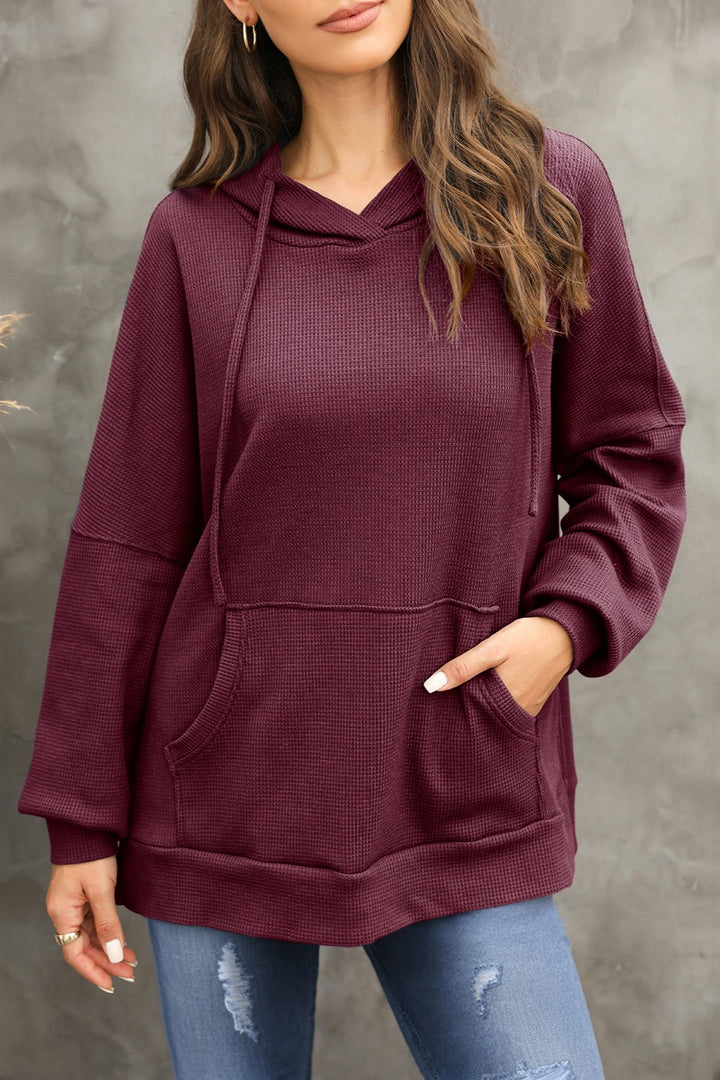 The Bouncing Doodle Waffle-Knit Long Sleeve Hoodie