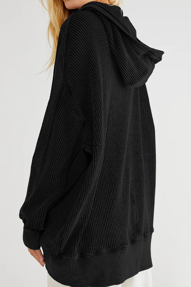 The Bouncing Doodle Zip-Up Long Sleeve Waffle Hoodie