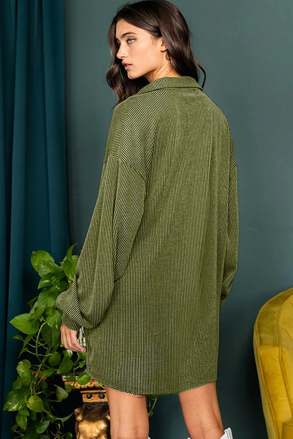 The Bouncing Doodle Half Button Collared Neck Long Sleeve Dress/Tunic