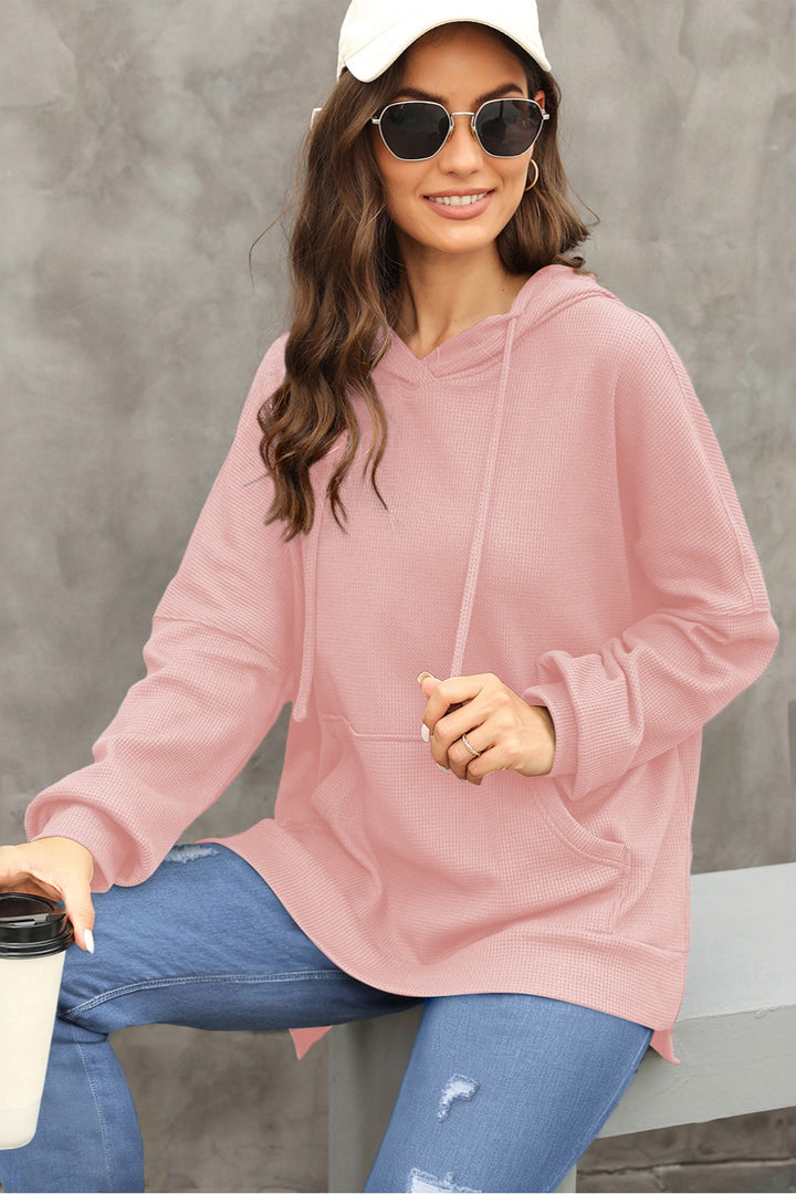 The Bouncing Doodle Waffle-Knit Long Sleeve Hoodie