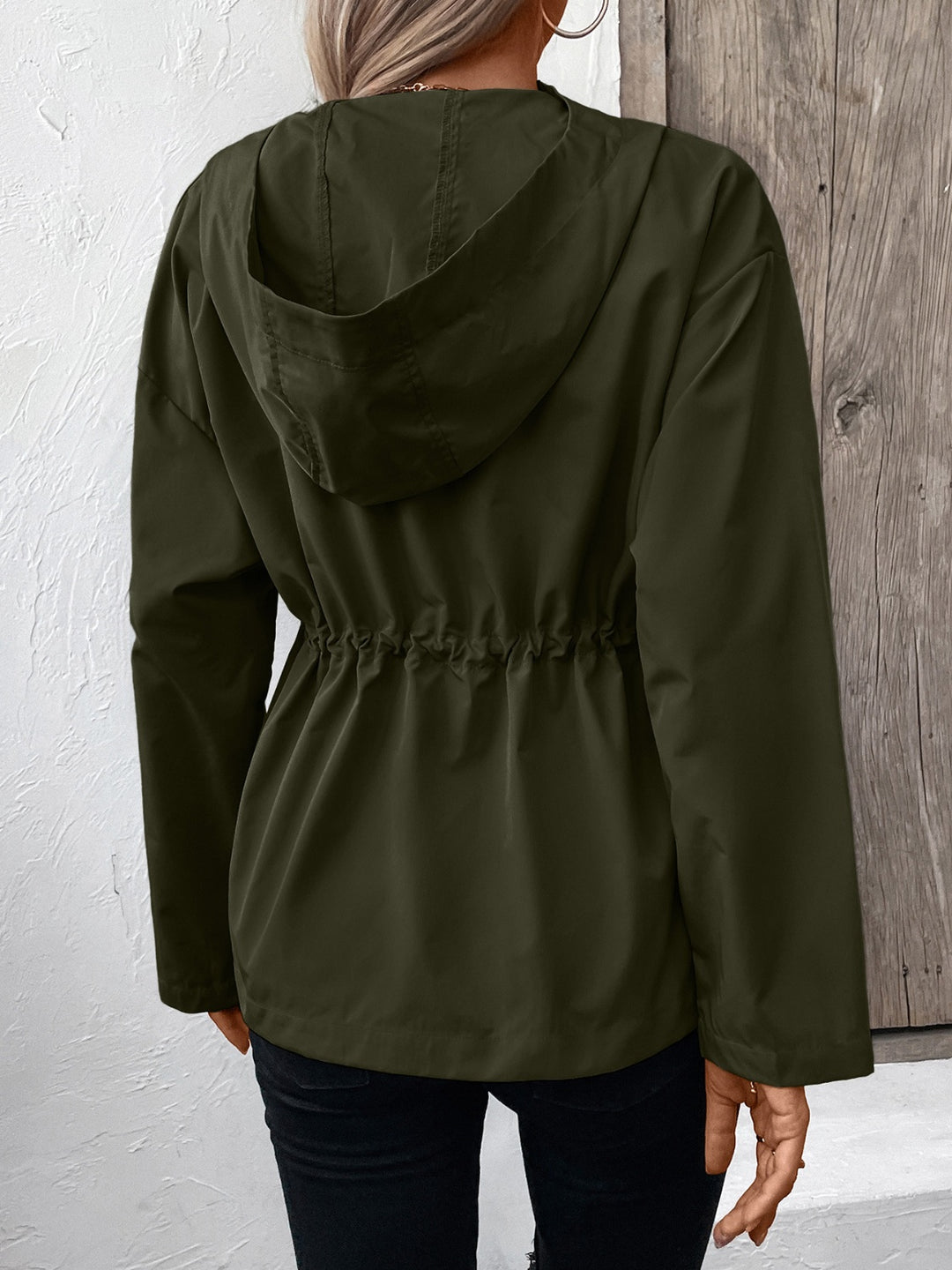 The Bouncing Doodle Drawstring Zip Up Hooded Jacket