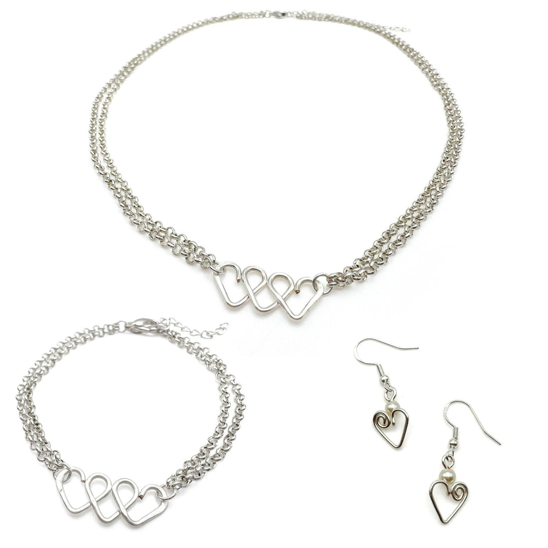 Affection silver heart necklace