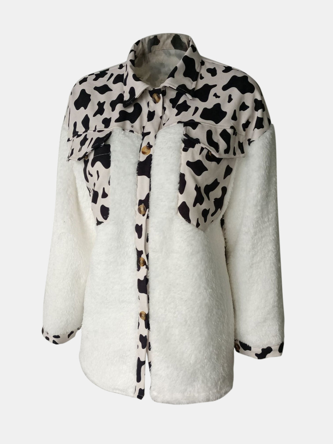 The Bouncing Doodle Fuzzy Button Up Long Sleeve Jacket