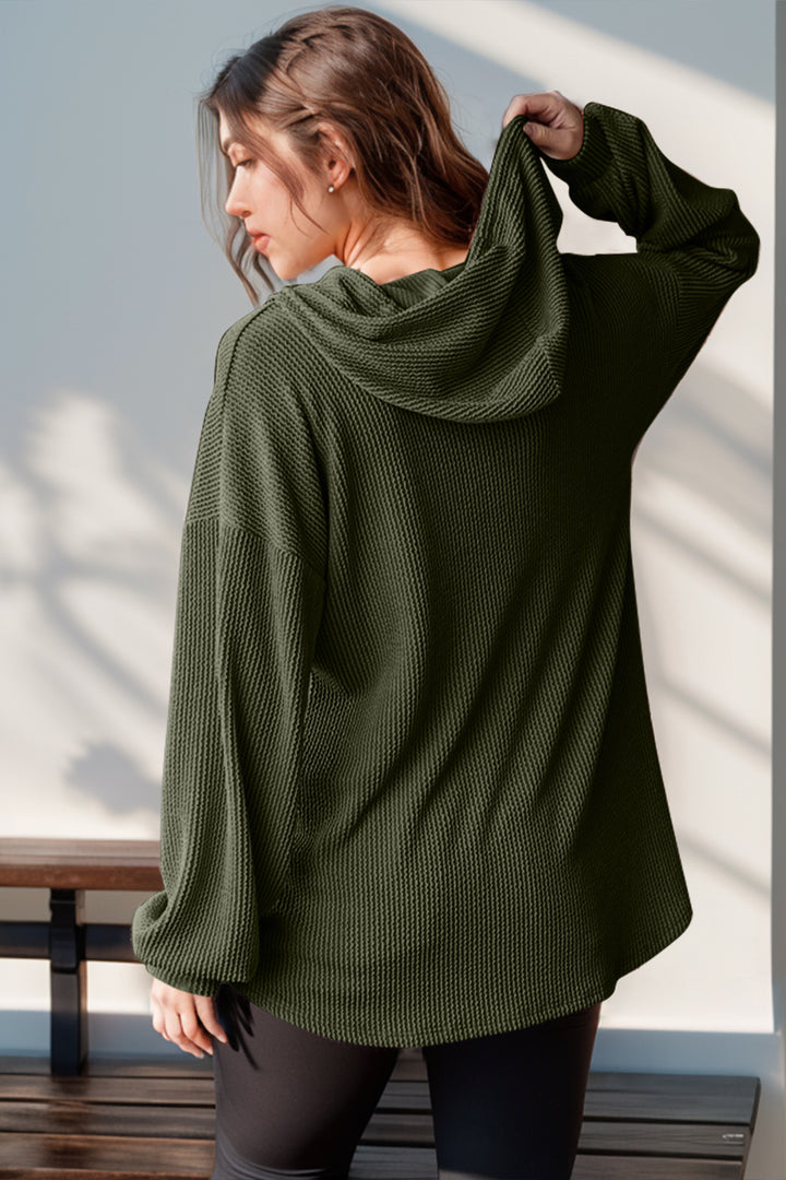 The Bouncing Doodle Half Button Long Sleeve Hoodie