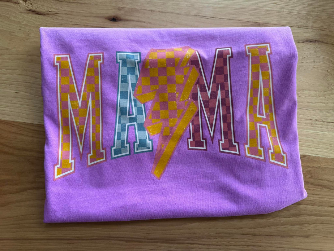 MAMA Checkered Lightning Bright Graphic Tee
