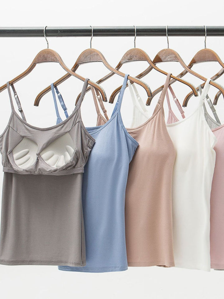 The Bouncing Doodle Adjustable Strap Modal Cami with Bra