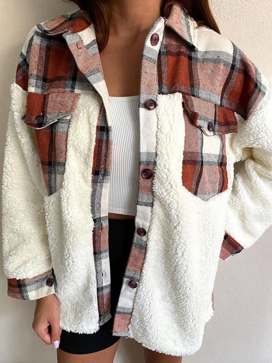 The Bouncing Doodle Fuzzy Button Up Long Sleeve Jacket