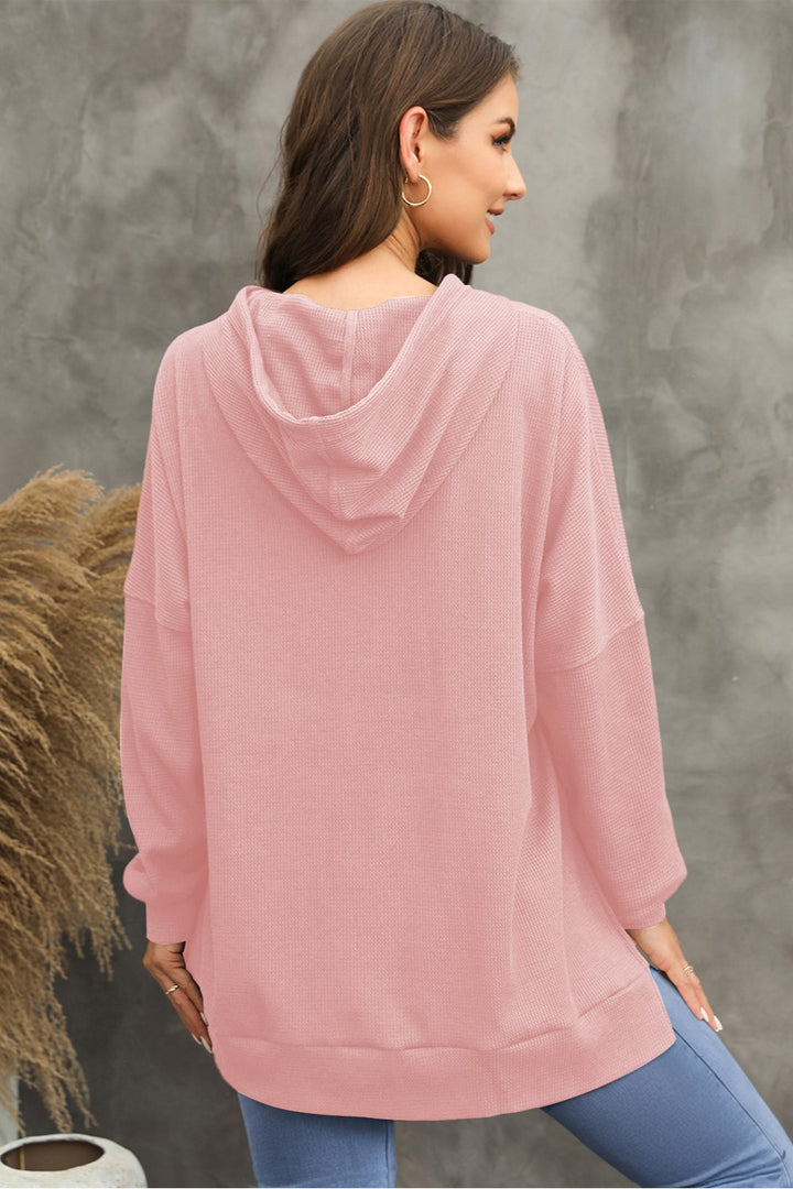 The Bouncing Doodle Waffle-Knit Long Sleeve Hoodie