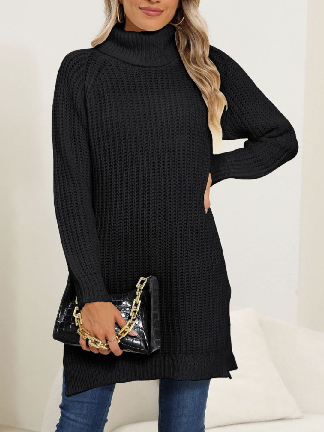 The Bouncing Doodle Turtleneck Long Sleeve Sweater