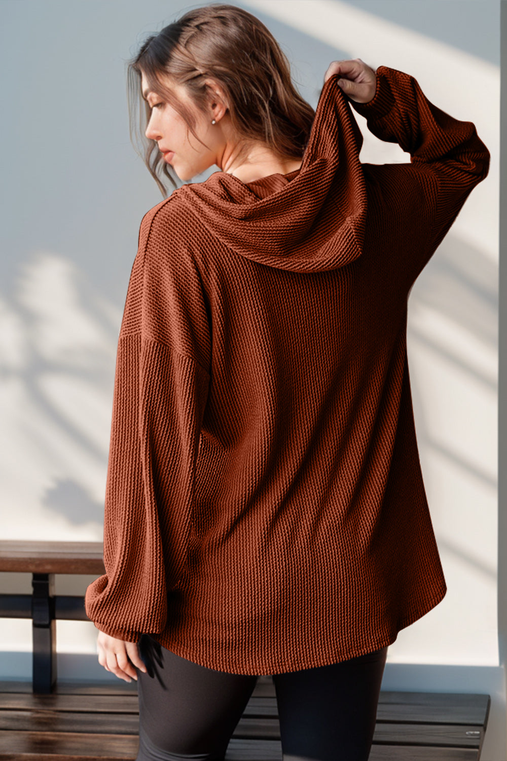 The Bouncing Doodle Half Button Long Sleeve Hoodie