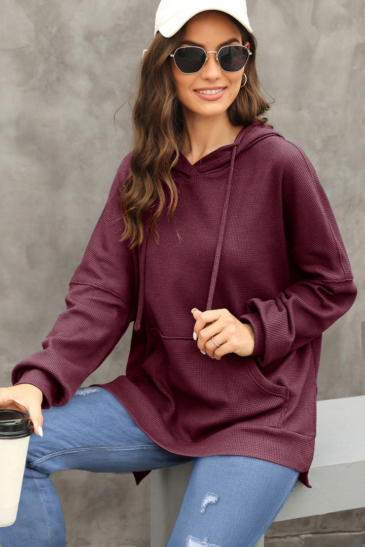 The Bouncing Doodle Waffle-Knit Long Sleeve Hoodie
