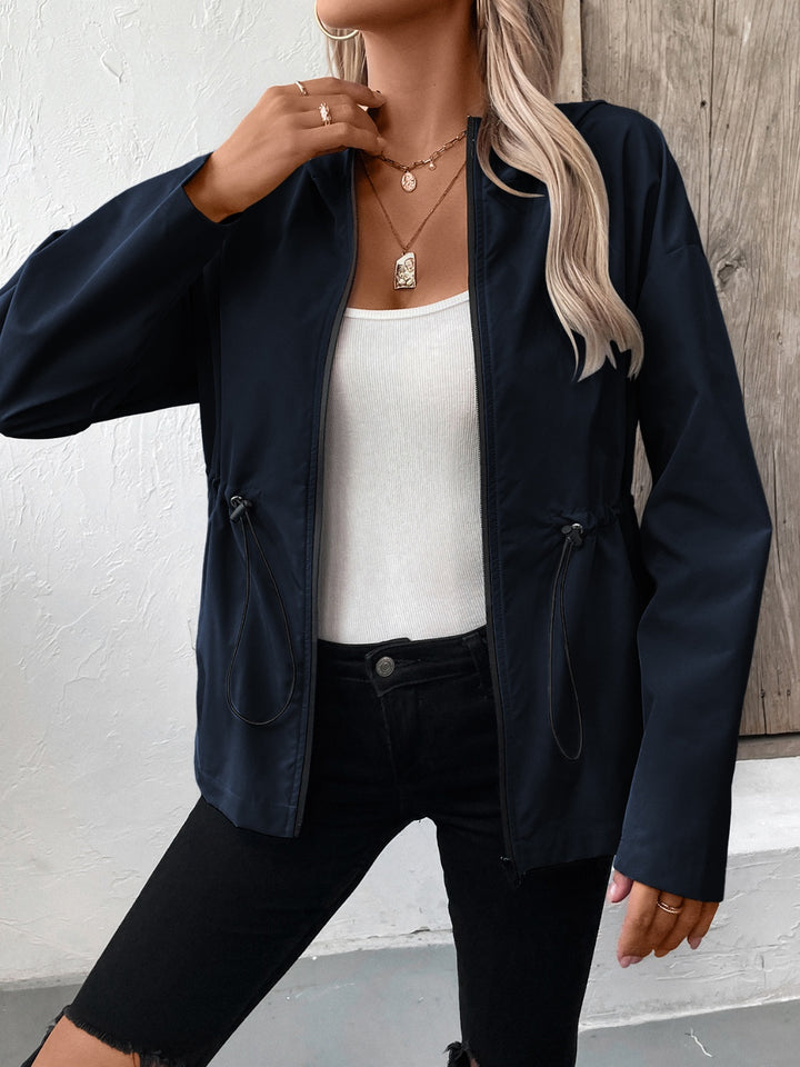 The Bouncing Doodle Drawstring Zip Up Hooded Jacket