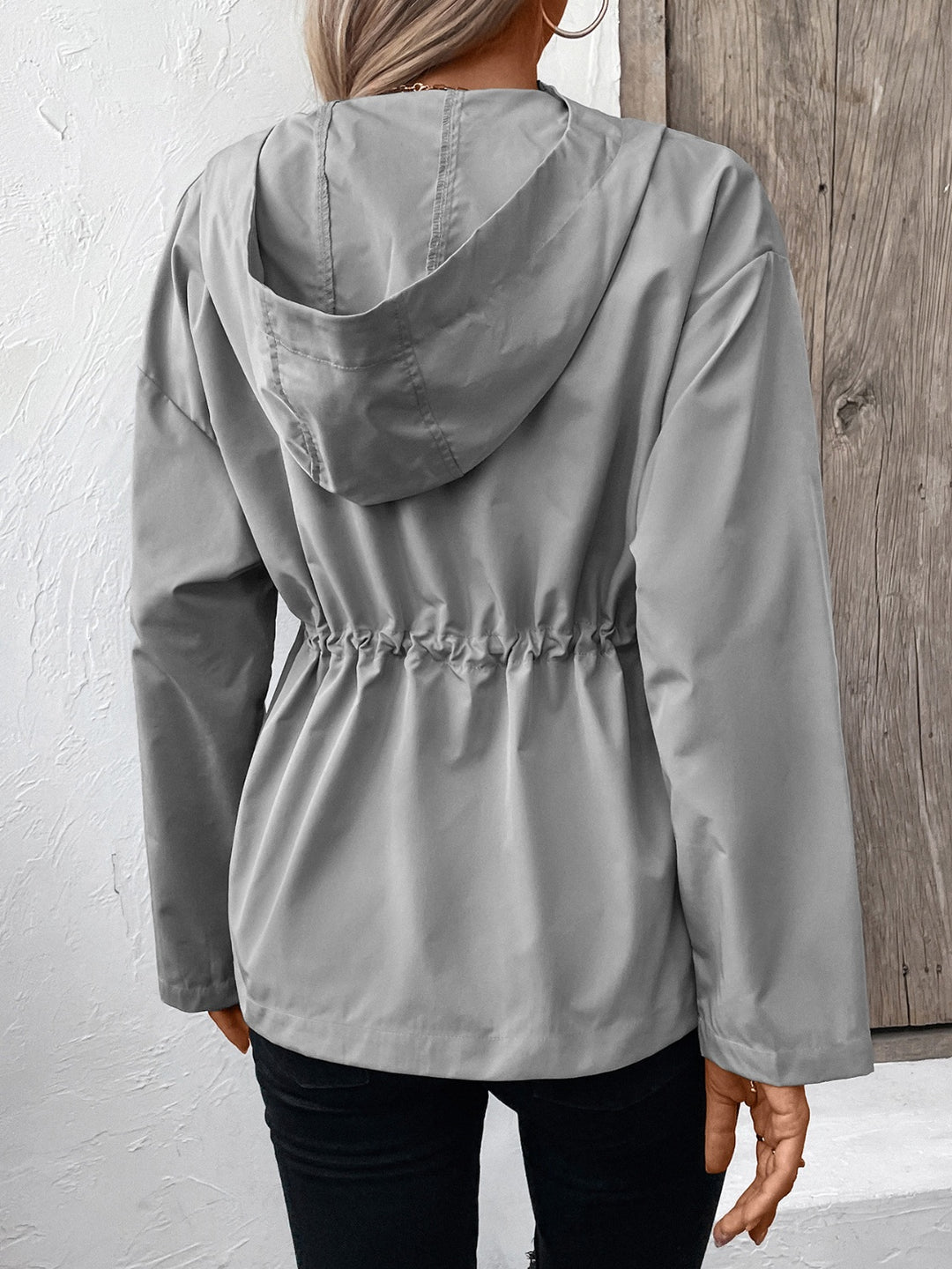 The Bouncing Doodle Drawstring Zip Up Hooded Jacket