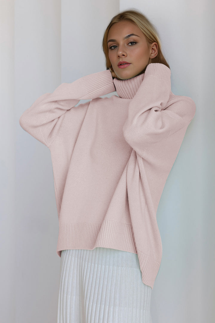 The Bouncing Doodle Turtleneck Dropped Shoulder Long Sleeve Sweater