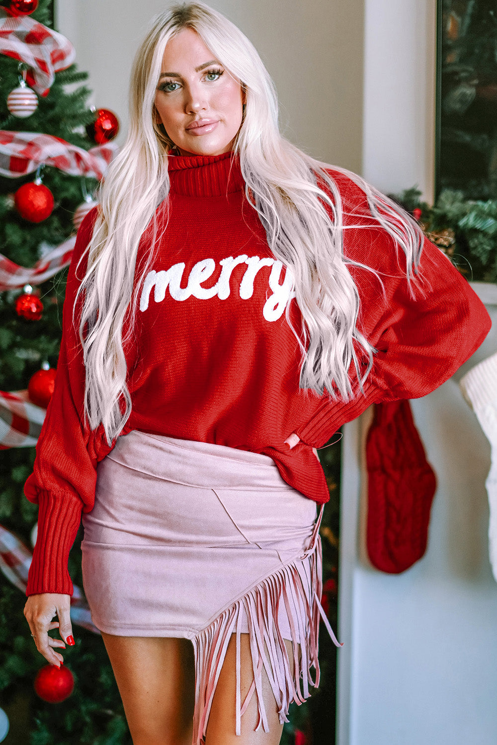 The Bouncing Doodle Merry Christmas Turtleneck Sweater