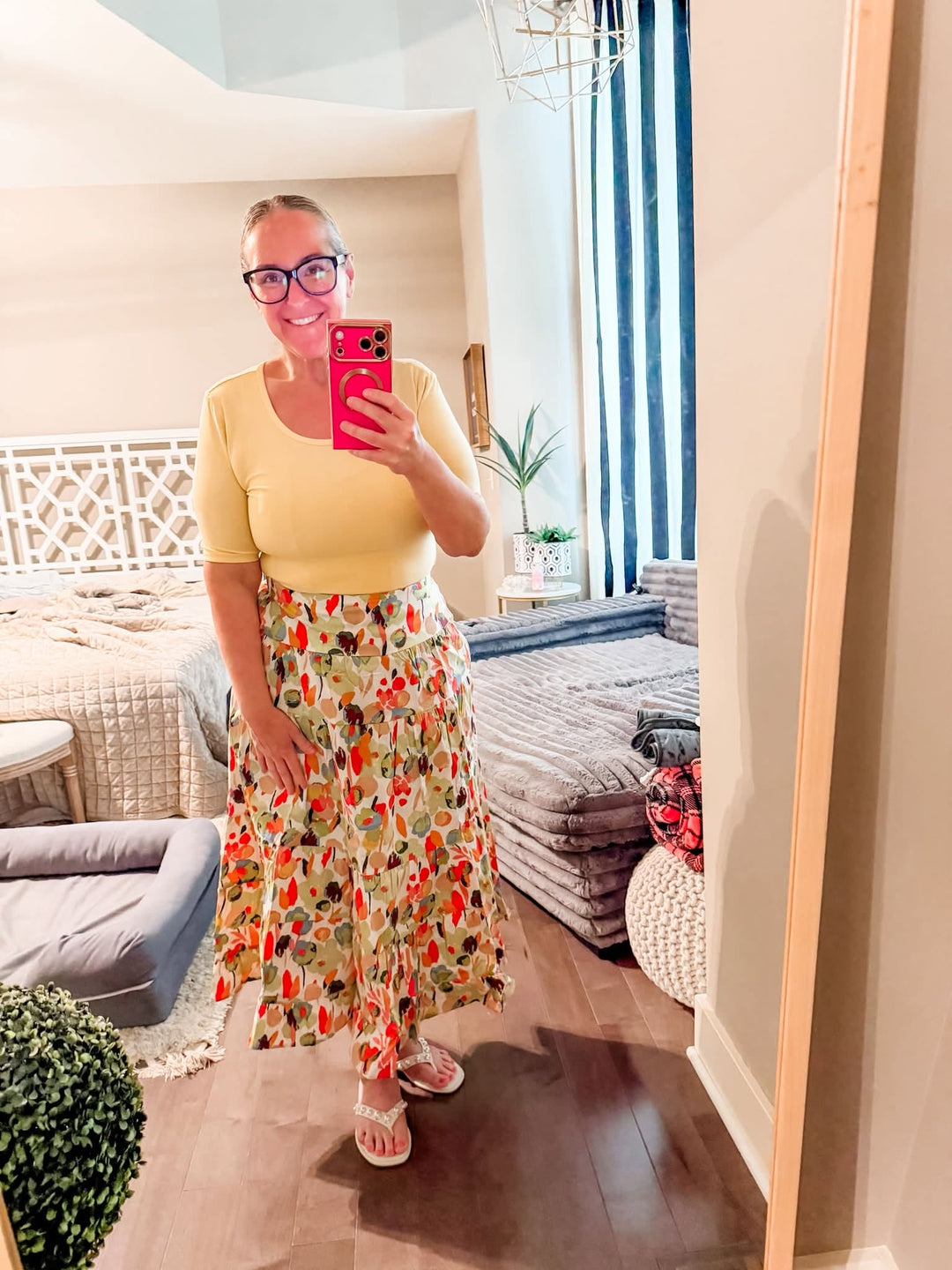 Easel - Floral Maxi Skirt