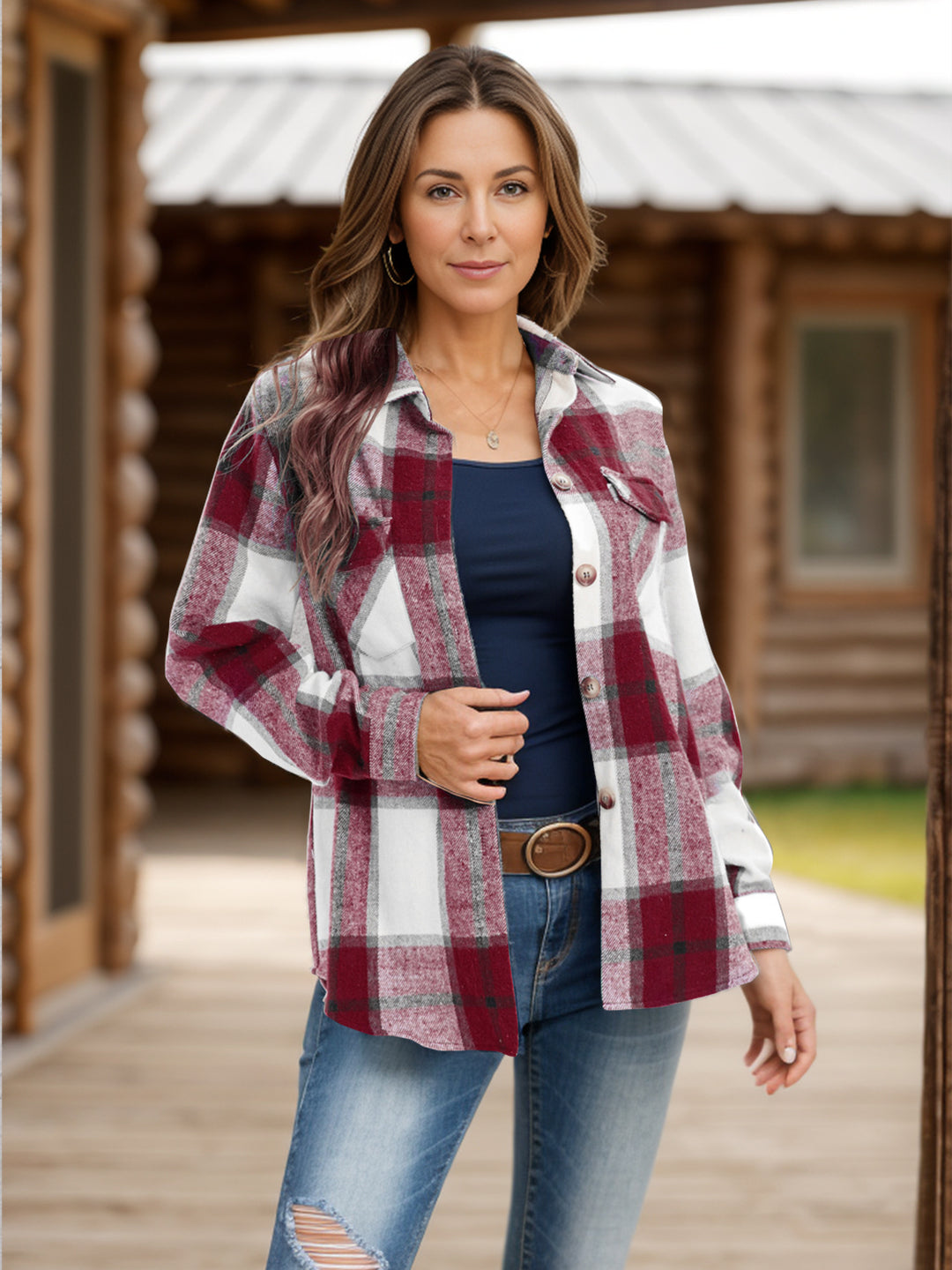 The Bouncing Doodle Plaid Flannel Shacket