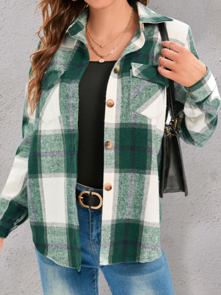 The Bouncing Doodle Plaid Flannel Shacket