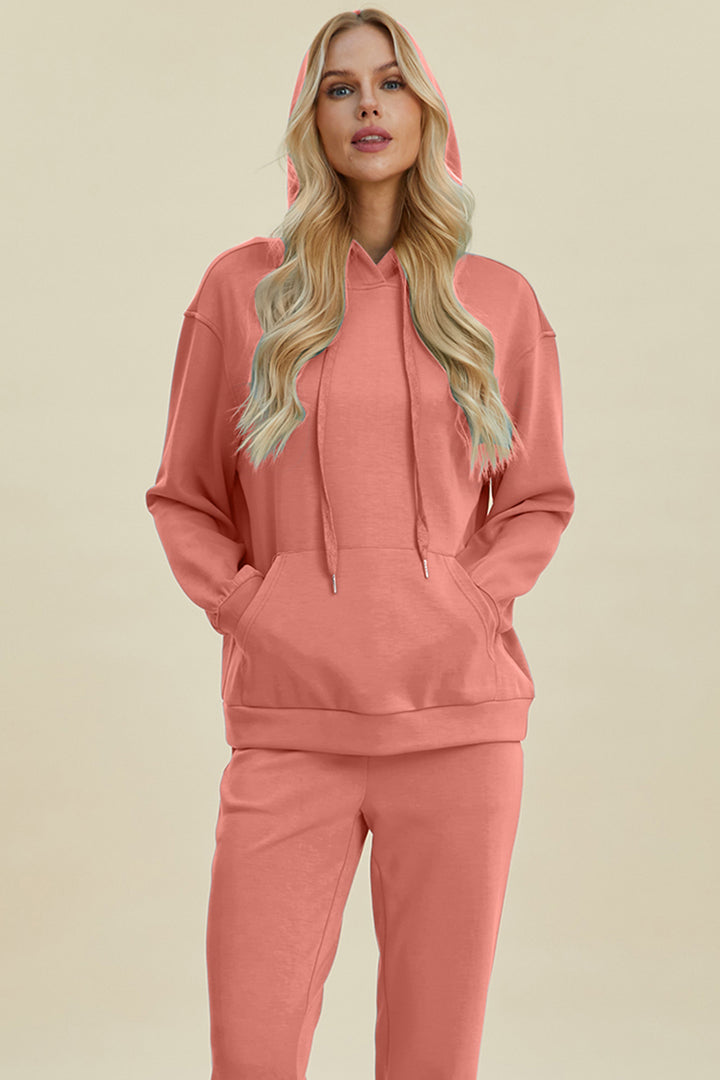 Bouncing Doodle Full Size Air Scuba Drawstring Long Sleeve Hoodie with Kangaroo Pocket
