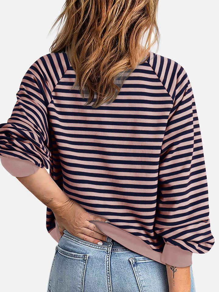 The Bouncing Doodle Striped Zip Up Long Sleeve Sweatshirt