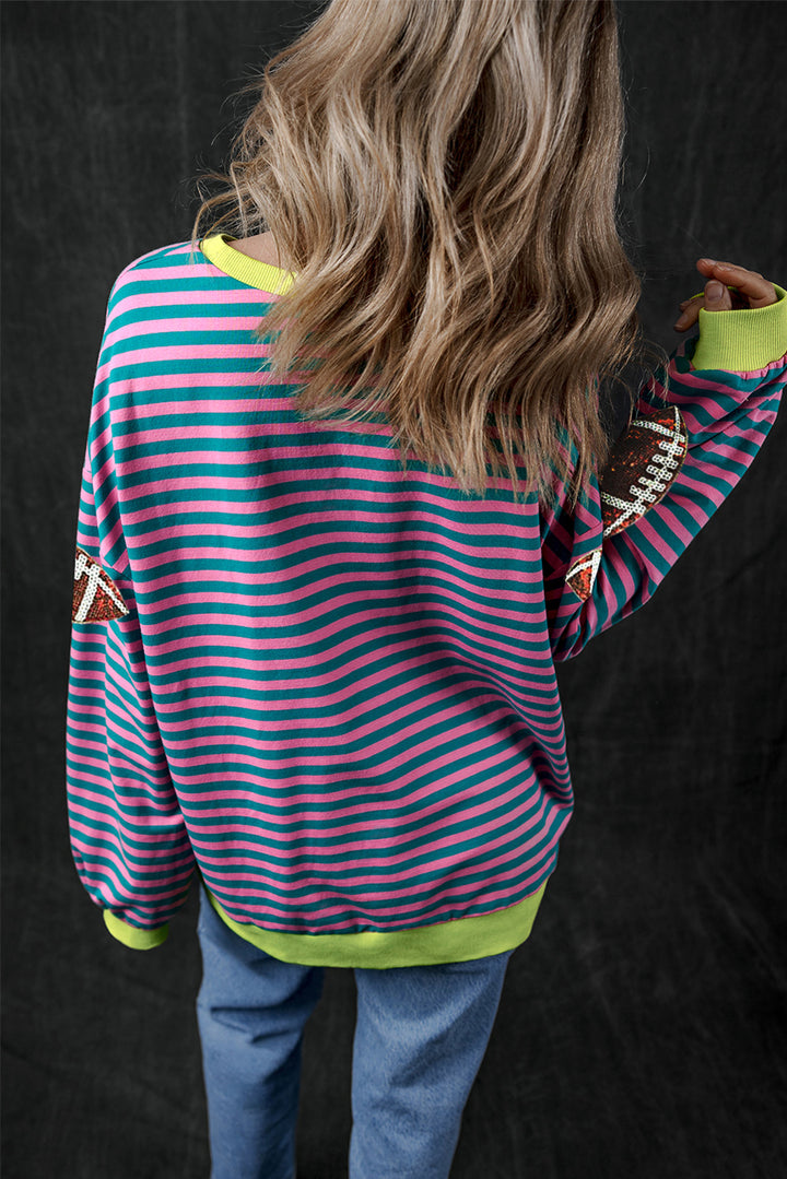 The Bouncing Doodle Striped Football Long Sleeve Sweatshirt