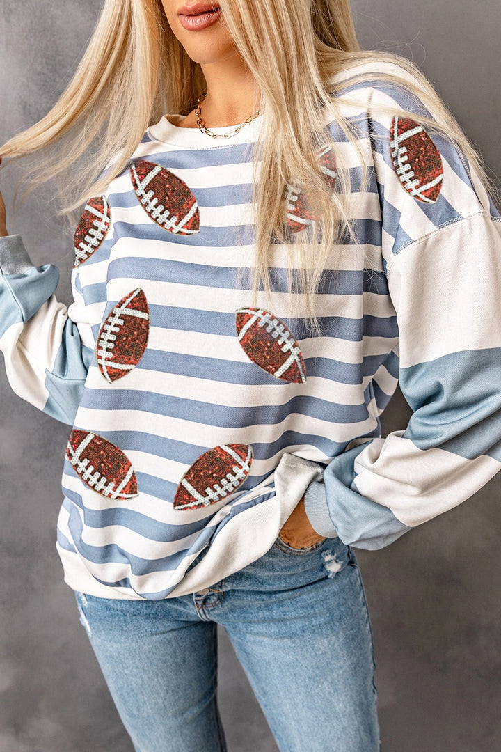 The Bouncing Doodle Football Striped Long Sleeve Sweatshirt